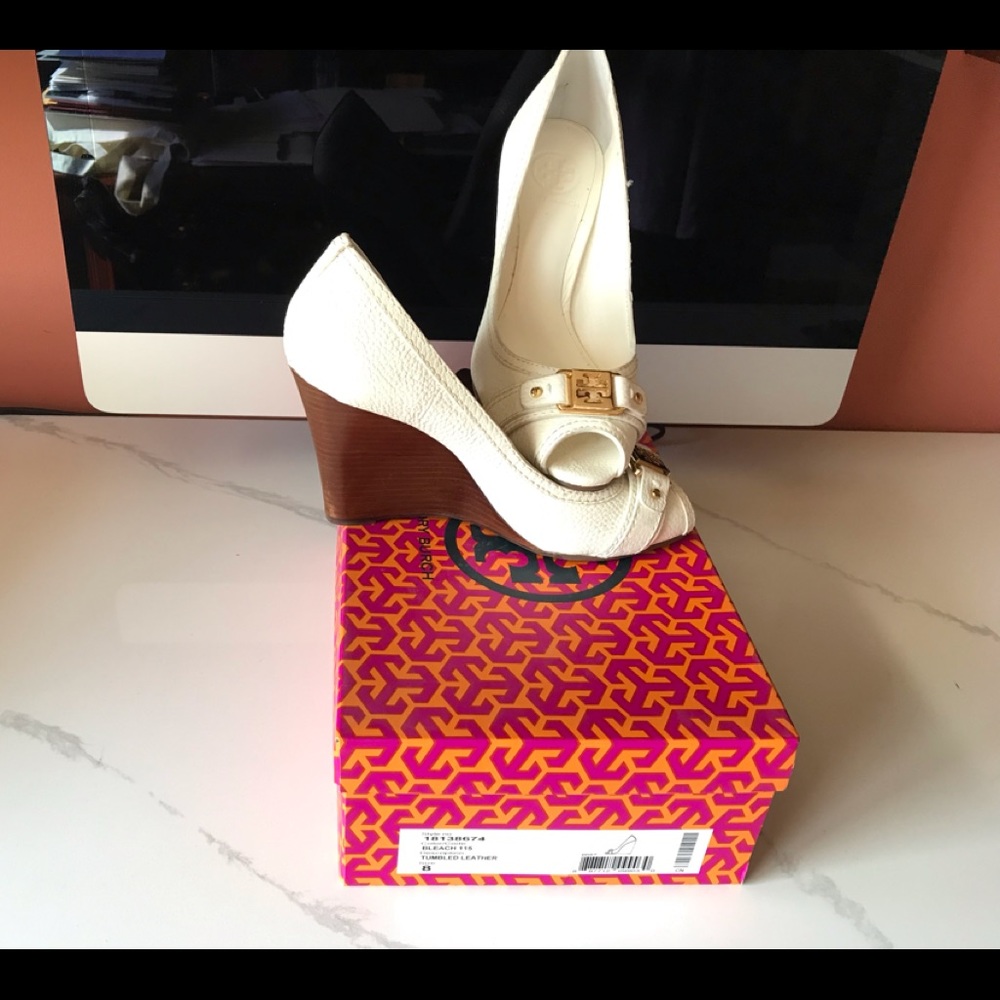 Tory Burch wedge peep toe